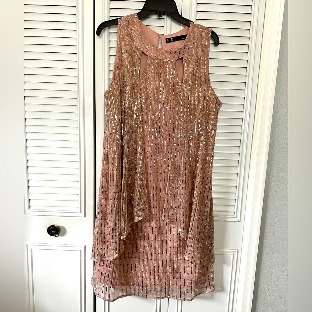 Rose Gold Sequin Dress (Size 14) - Perfect for Weddings and Special Moments